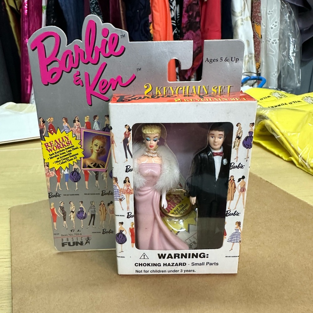 Enchanted Evening BARBIE & KEN Keychain 1996 NIB